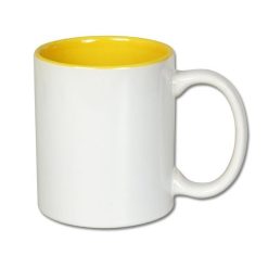 Kubek do sublimacji żółte wnętrze odporny na mycie w zmywarce 330ml